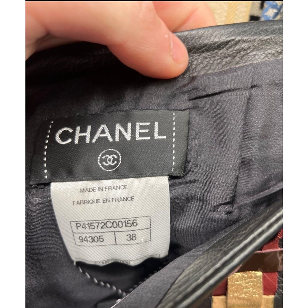 Chanel Black Sheepskin Leather Skirt - Size FR38 / M - Picture 4 of 4